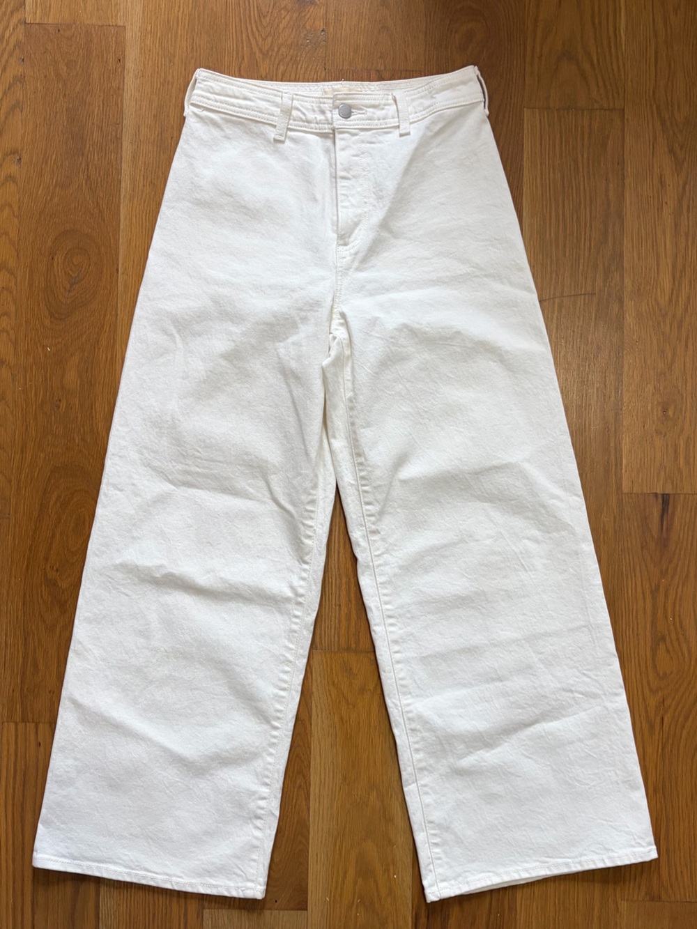Men's White Casual Straight-Leg Pants
